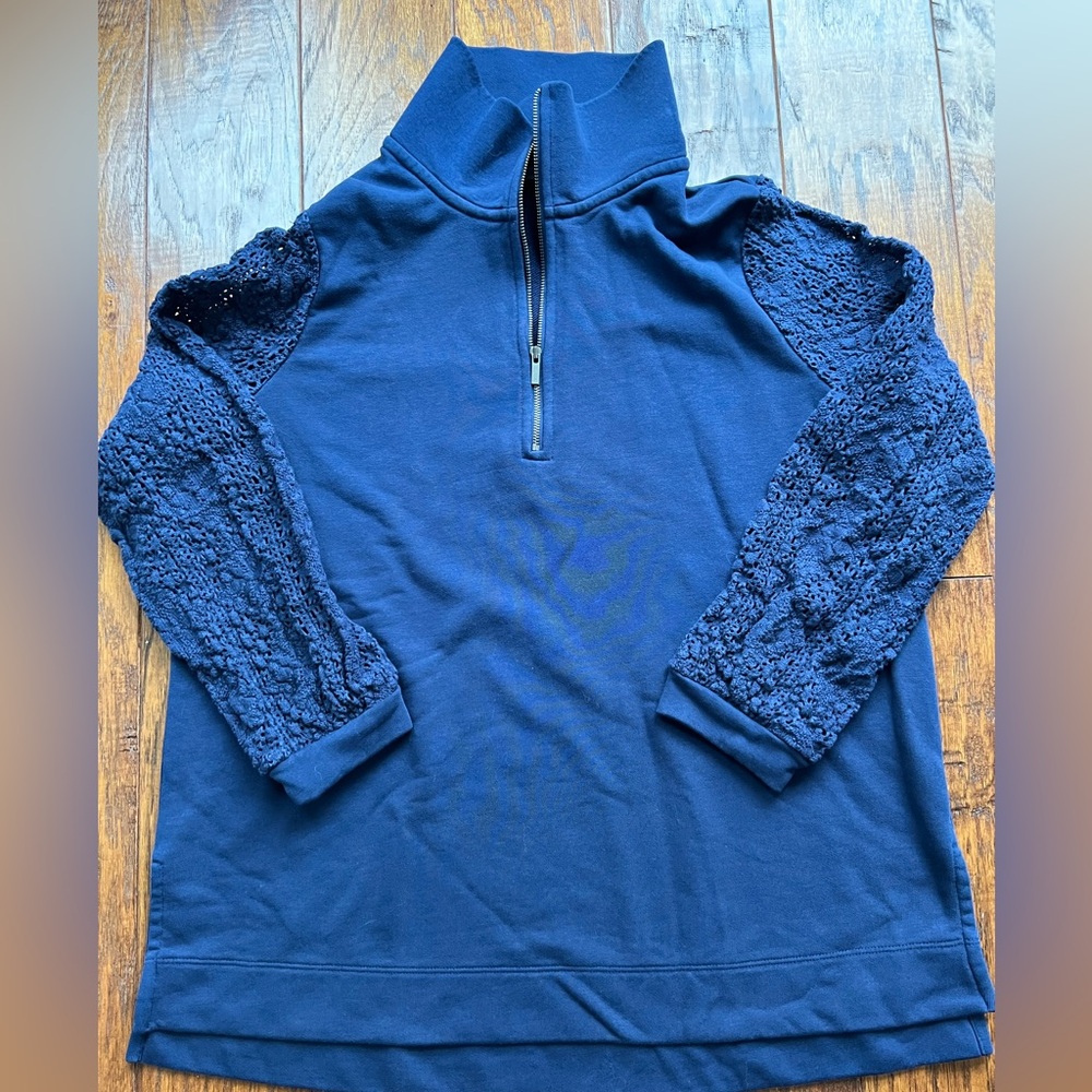 Soft Surroundings Navy Knit Top